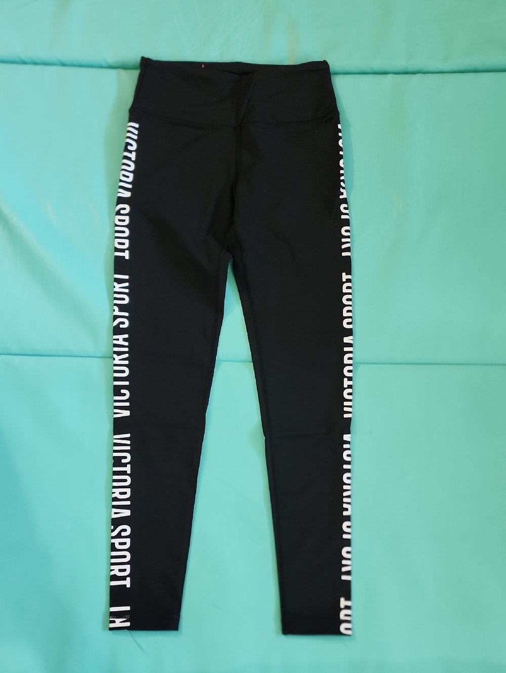 Victoria's Secret Black Yoga Pants with White Side Logo